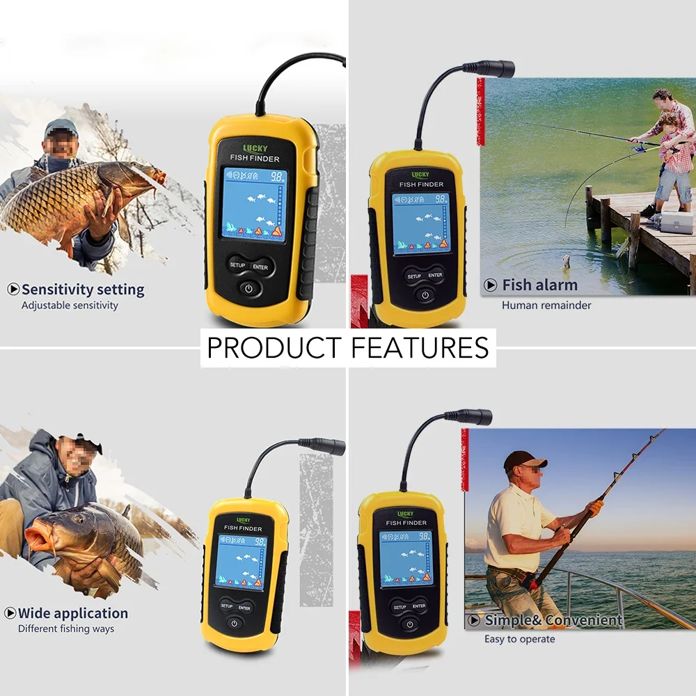 Lucky ЖК-экран с цветным экран – обзор и цена Fish Finder Transducer