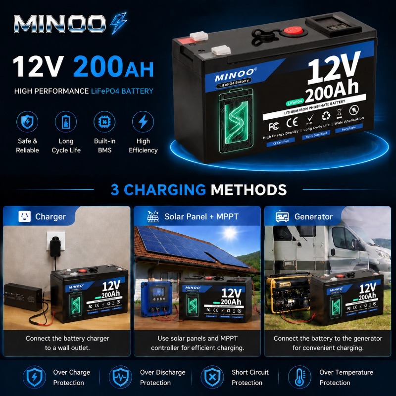 Аккумулятор LiFePO4 12В 200Ач, – обзор и цена Fish Finder Charger